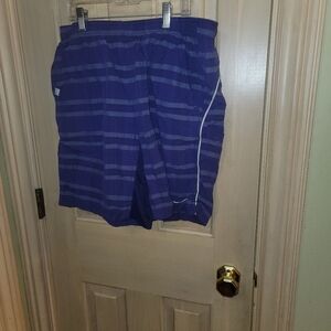 Mens Sz M Nike Tennis Shorts Purple Striped Athletic Wear